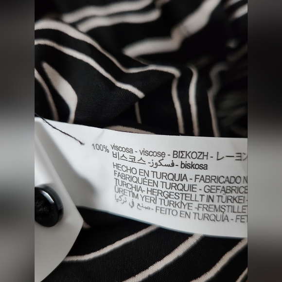 Zara Printed Midi Dress, Black and Cream, Size US M - Picture 6 of 7